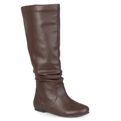 Journee Collection Womens Jayne Round Toe Riding Boots Brown 11 : Target