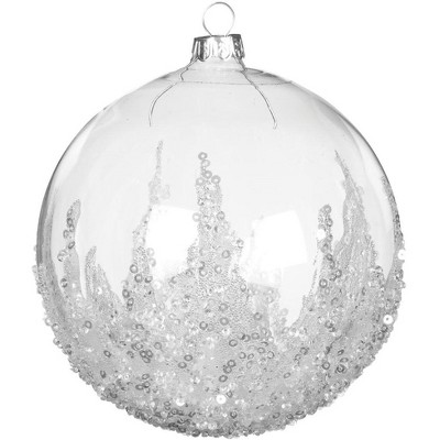 Sullivans Ball with Stones Ornament 5.5"H Clear