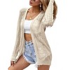 Women Crochet Lightweight Cardigan Cover Up Open Front Long Sleeve Summer Cardigans - 2 of 4