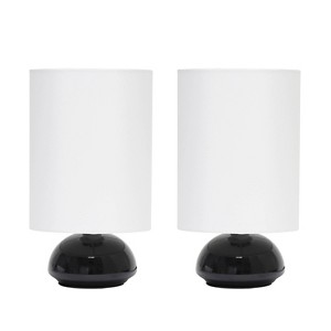 Simple Designs Set of 2 Gemini Mini Touch Table Lamps with Fabric Shades - 1 of 4