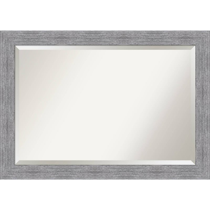Bark Rustic Framed Bathroom Vanity Wall Mirror Gray - Amanti Art, 1 of 9