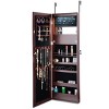 Tangkula Lockable Armoire Dressing Organizer Wall Door Mounted Mirrored Jewelry Cabinet  w/ LED Lights - 4 of 4