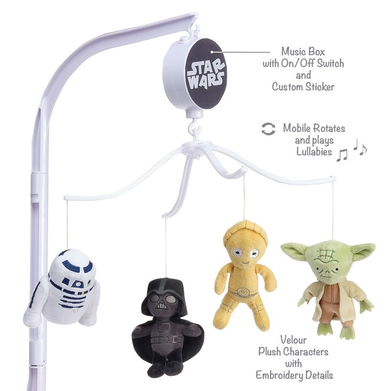 Lambs & Ivy Star Wars Classic Musical Baby Crib Mobile Soother Toy, 5 of 8