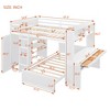 VYNXARIA Full size Loft Bed with a twin size Stand-alone bed, Shelves,Desk,and Wardrobe£¬White - 3 of 4