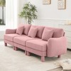 VASIP Boucle Fabric 3-Seater Sofa, Shell-Shaped Armrests & Self-Wrapped Cylindrical Legs, for Living Room & Apartment,Beige - 3 of 4