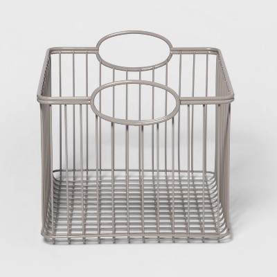 Medium Wire Stackable Kids' Storage Basket Gray - Pillowfort™