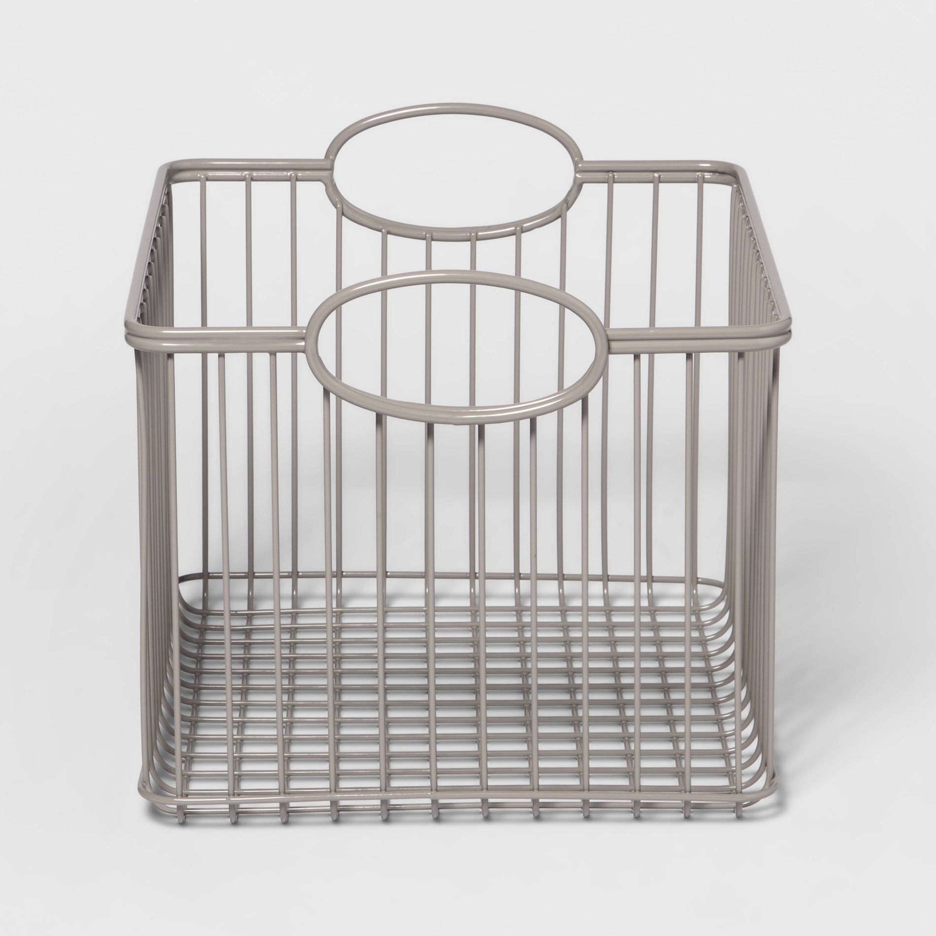 Medium Wire Stackable Kids' Storage Basket Gray - Pillowfort™: Metal, Decorative, Handles, Powder-Coated, Universal Placement