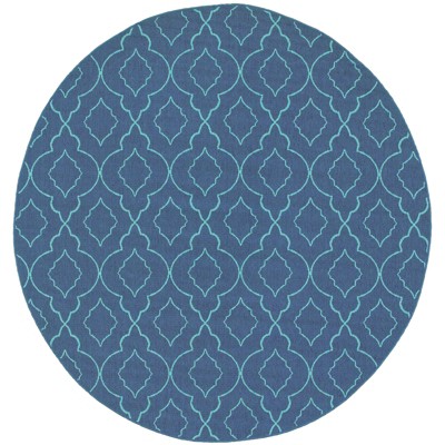 Oriental Weavers Meridian 7541B Navy/ Blue Indoor/Outdoor Area Rug - 7'10" Round