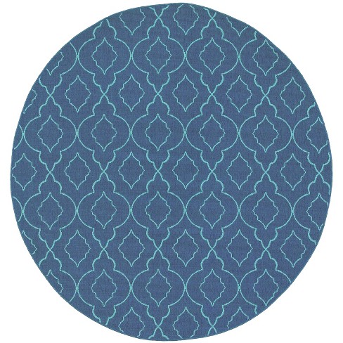 Oriental Weavers Meridian 7541B Navy/ Blue Indoor/Outdoor Area Rug - 7'10" Round - image 1 of 4