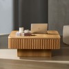 Lift Top Coffee Table Handcraft Drum Cocktail Table Square Center Table Accent Table Sofa Side Table with Hidden Storage Space - ModernLuxe - 2 of 4
