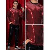 Lars Amadeus Men's Round Neck Long Sleeve Disco Party Shining Metallic Sparkly Sequin T-Shirt - 4 of 4