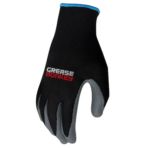 Grease Monkey M Latex Honeycomb Black/gray Dipped Gloves : Target