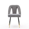 Velvet Upholstered Dining Chairs Set of 2, Accent Chairs with Nailhead Trim and Gold-Tipped Black Metal Legs for Kitchen or Dining Area - Panipeachy - 4 of 4