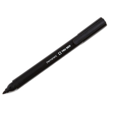 TRU RED Pen Permanent Markers Fine Tip Blk 5/Pack TR54524