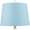 360 Lighting Jane Modern Table Lamps 25" High Set of 2 White Ceramic Blue Hardback Fabric Drum Shade for Bedroom Living Room House Bedside Nightstand - 2 of 4