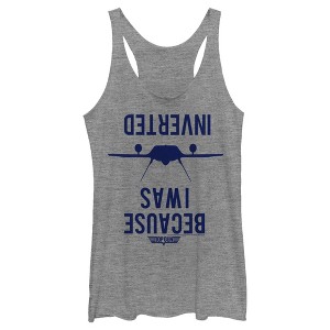 Women's Top Gun Because I Was Inverted Racerback Tank Top - 1 of 4