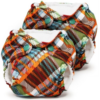 Image of Kanga Care Lil Joey Newborn All in One AIO Cloth Diaper (2pk) Quinn Orange 4-12lbs