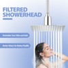 SEVOBAL Shower Faucets 10" Square Rain Shower Head, Ultra-Thin Design Ceiling Bathroom Faucets, High Pressure Shower Head, Black, Silver, 10"*10"*1" - 3 of 4