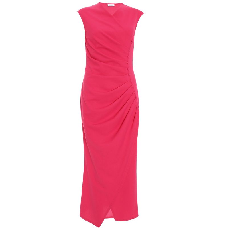 QUIZ Women's Maxi Dress With Wrap Button Detail, 4 of 6