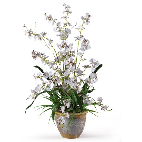 Nearly Natural Dancing Lady Silk Orchid Arrangement, White - image 1 of 4