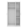 TIRAMISUBEST 3 Door Wardrobe with Mirror, Mobile Lateral Filing Cabinet, Locking Wheels & Adjustable Shelf for Office and Home Storage - 4 of 4