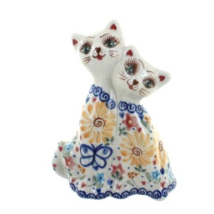 Blue Rose Polish Pottery 360 Vena Twin Cats - 1 of 1