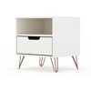 Sapphtopaz Modern Nightstand with Spacious Drawer Simple Night Stand with Splayed Metal Legs Bedside Table for Bedroom, Living Room - 3 of 4