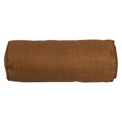 Mocha Double-Corded Spun Polyester Bolster Pillows, Set of 2