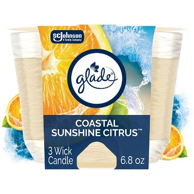 Glade 3 Wick Candle - Coastal Sunshine Citrus - 6.8oz