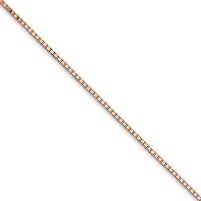 Black Bow Jewelry 1.1mm 14k Rose Gold Solid Box Chain Necklace