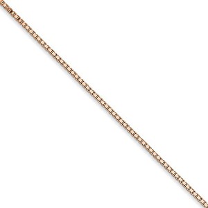 Black Bow Jewelry 1.1mm 14k Rose Gold Solid Box Chain Necklace - 1 of 4