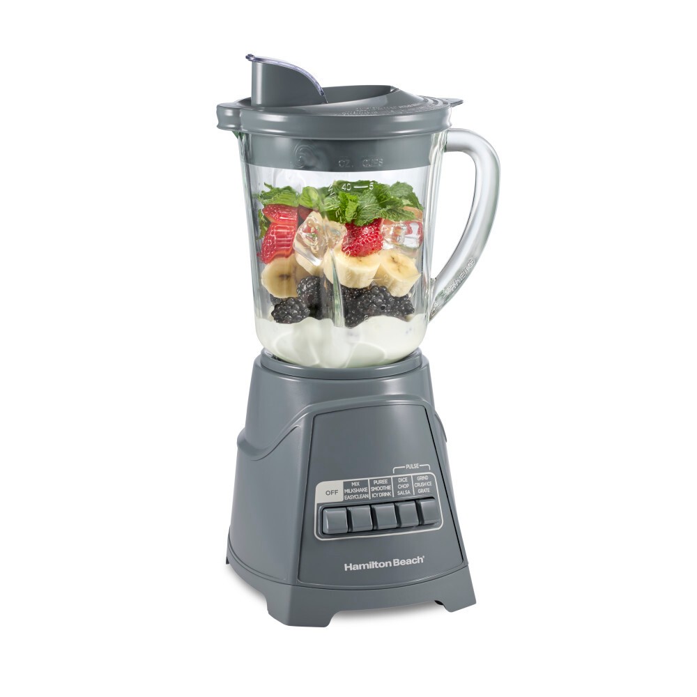 Hamilton Beach Power Elite Blender with 40oz Glass Jar Slate Gray 58153J