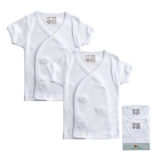 Luvable Friends Baby Unisex Side Snap Shirts, White Short-Sleeve - 1 of 1