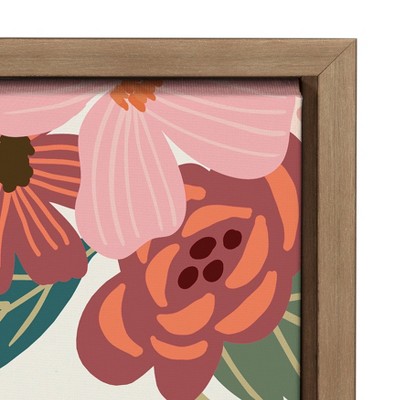 Gold Framed Floral Canvas Wall Art, 36" x 27"