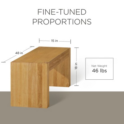 Zeno Weathered Natural Solid Wood Backless Bench