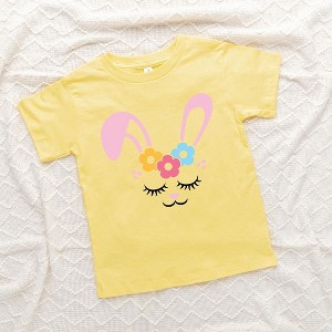 The Juniper Shop Bunny Face With Flowers Toddler Short Sleeve Tee - 1 of 2