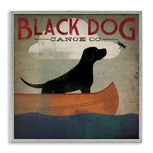 Stupell Industries Black Dog Canoe Company Framed Giclee Art, Gray, 24" x 24" - 1 of 4