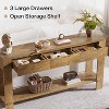 Tribesigns Console Table with 3 Drawers, 67"Long Sofa Table Behind with Storage Shelf, Narrow Entryway Furniture for Living Room, Oak Brown - 4 of 4