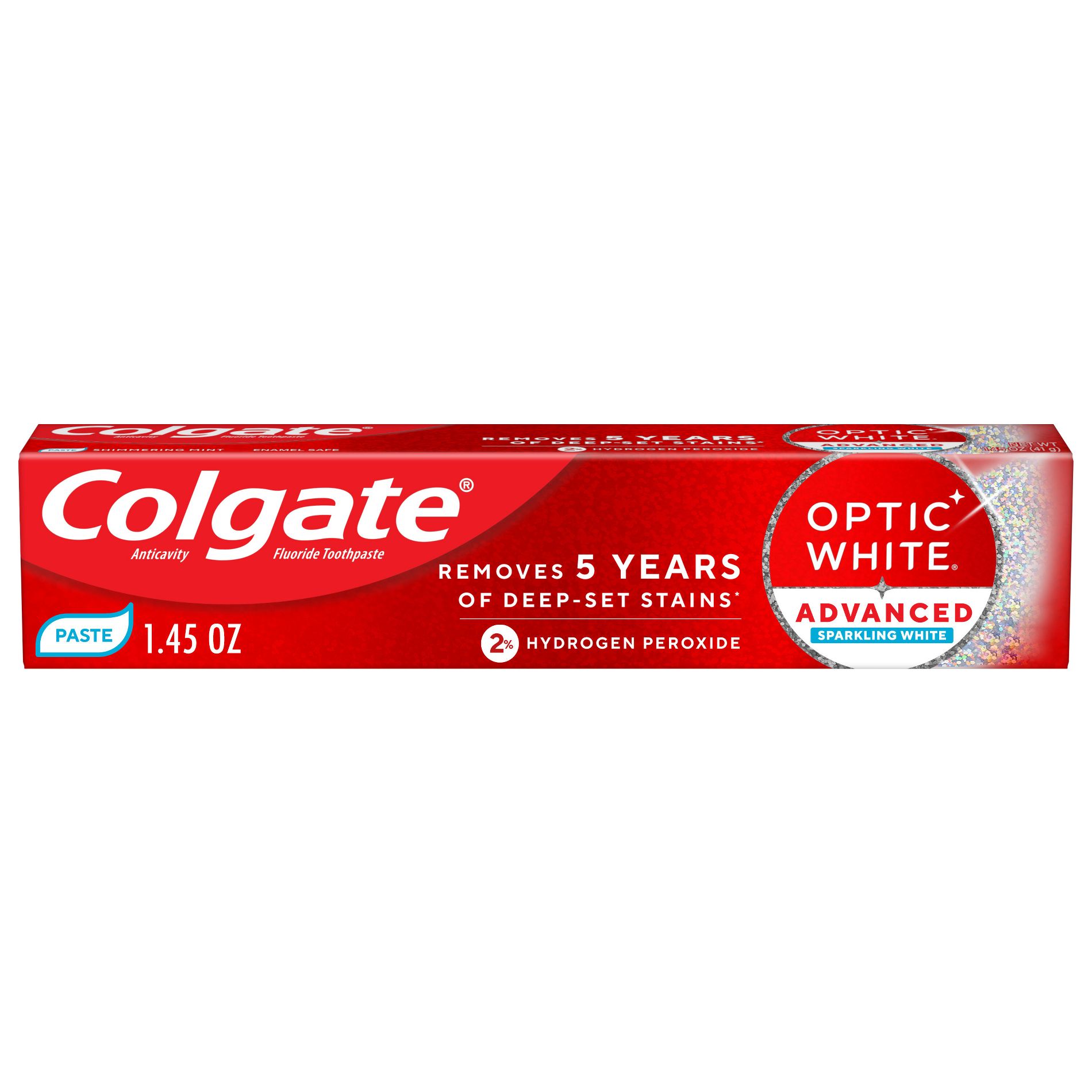 Colgate Optic White Advanced Teeth Whitening Toothpaste Sparkling White - Trial Size - 1.45oz