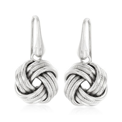 Ross-Simons Italian Sterling Silver Love Knot Drop Earrings