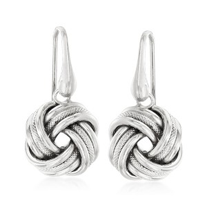 Ross-Simons Italian Sterling Silver Love Knot Drop Earrings - 1 of 4