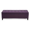 Syemin Ottomans and Benches Upholstered Linen Tufted Ottoman with Storage, Shoe Cabinet Bench, End of Bed Bench, Purple, 50.25"*19"*15.5" - 2 of 4