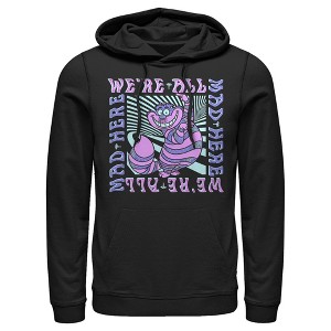 Men's Alice in Wonderland We're All Mad Here, Cheshire Cat Pull Over Hoodie - 1 of 4