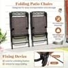 Costway 3 PCS Outdoor Bistro Dining Furniture Set with 1.57" Umbrella Hole Rippled - 4 of 4