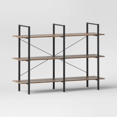 43.3" Banks 3 Shelf H Frame Bookcase Brown - Threshold™