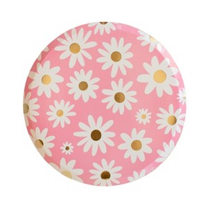Jollity & Co. - Peace & Love Daisy Dinner Plates - Pack of 8 Paper Plates - 1 of 2