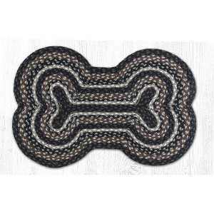 Earth Rugs Large Dog Bone Tread 18"x28", Mocha & Frappuccino Braided Jute, Rustic Pet Rug for Feeding & Lounging Areas - 1 of 3