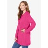 Woman Within Plus Size Cotton Cable Knit Cardigan Sweater - 4 of 4
