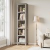 71" Farmhouse Bookcase, 5-Tier Rustic Shelf w/Adjustable Shelves, 31.5" Wide - for Living Room, Office, Library - 4 of 4