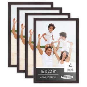 PosterPalooza | Pack of 4 Rustic Brown Picture Frames | Solid Wood | UV-Resistant Acrylic | Easy Gallery Wall - 1 of 4